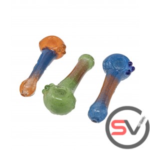 HALO 3 STONE GLASS HAND PIPE 5inch 3CT/PK